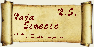 Maja Simetić vizit kartica